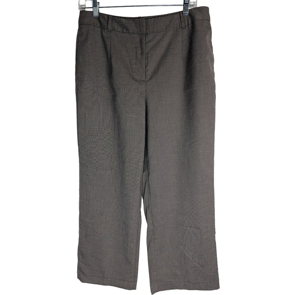 Jaclyn Smith Dress Pants Women Size 10 Brown Textured Straight Leg Professional
